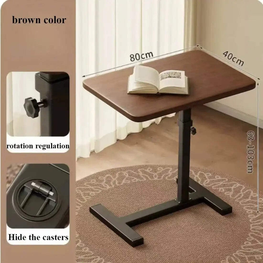 Mobile Bedside Table – Folding Adjustable Work Desk