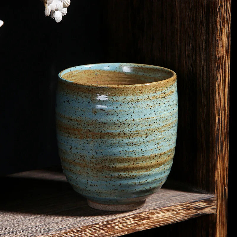 1pc 3.03" Retro Handmade Glaze Tea Cup Kung Fu Teacup Large-capacity Ceramic Cup