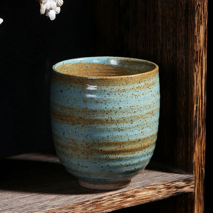 1pc 3.03" Retro Handmade Glaze Tea Cup Kung Fu Teacup Large-capacity Ceramic Cup