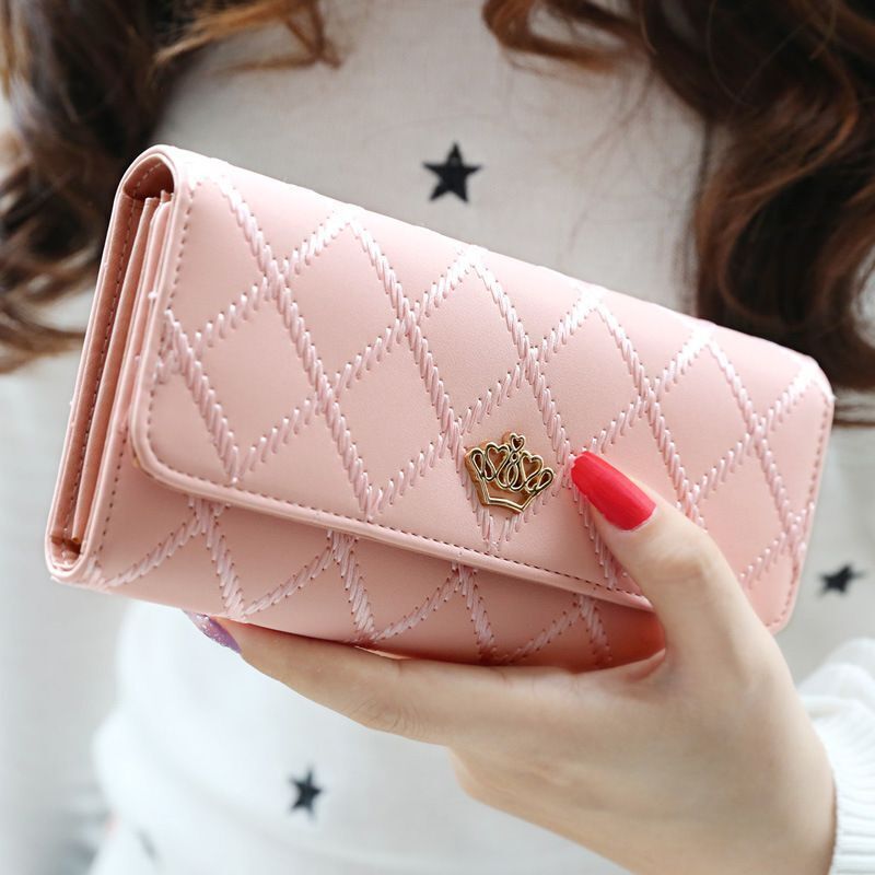 Wallets Purse Plaid Synthetic Leather Long Wallet Hasp Phone Money 19*10*3CM Bag