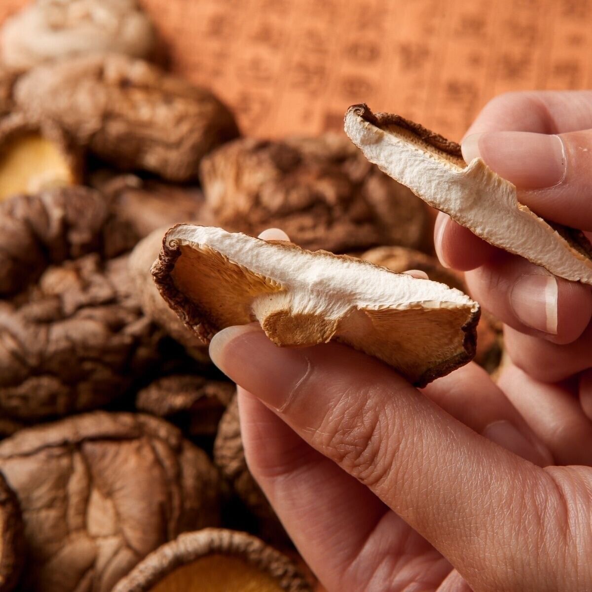 Dried Shiitake Mushrooms Wooden Natural Kitchen Food Natural Fungus