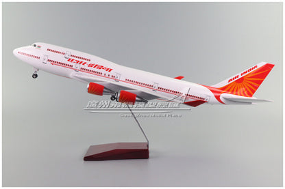 1:150 47CM AIR INDIA BOEING 747-400 Airplane Landing Gear Resin Aircraft Model