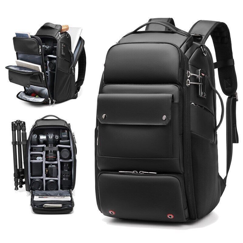 Men Travel SLR Camera Backpack with Tripod Bracket 40L Travel Laptop Backpack