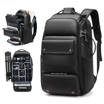 Men Travel SLR Camera Backpack with Tripod Bracket 40L Travel Laptop Backpack