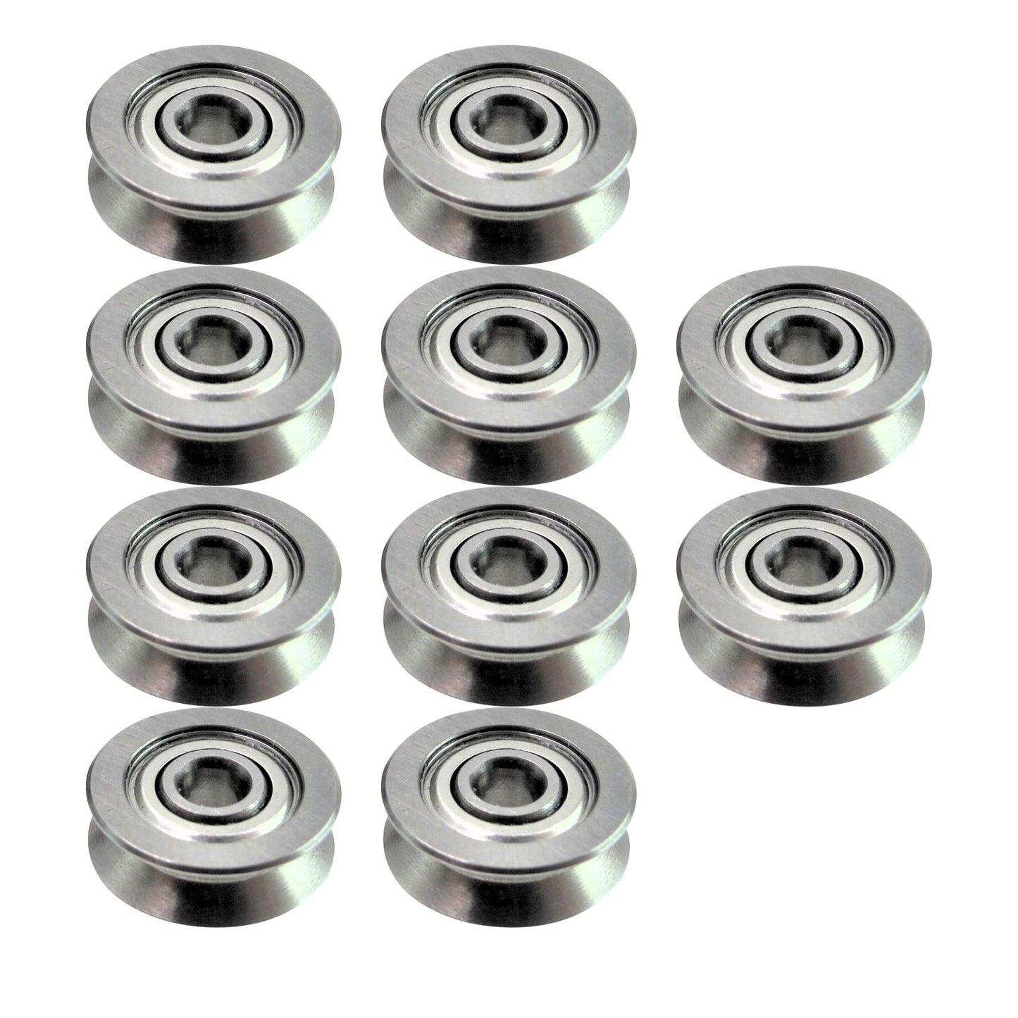 10Pcs V623ZZ Groove Guide Pulley Rail Ball Bearings For Linear Motion System G