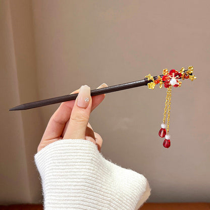 Women Flower Wooden Chopsticks Hair Hairpin Hair Stick Chinese Style Hairpins