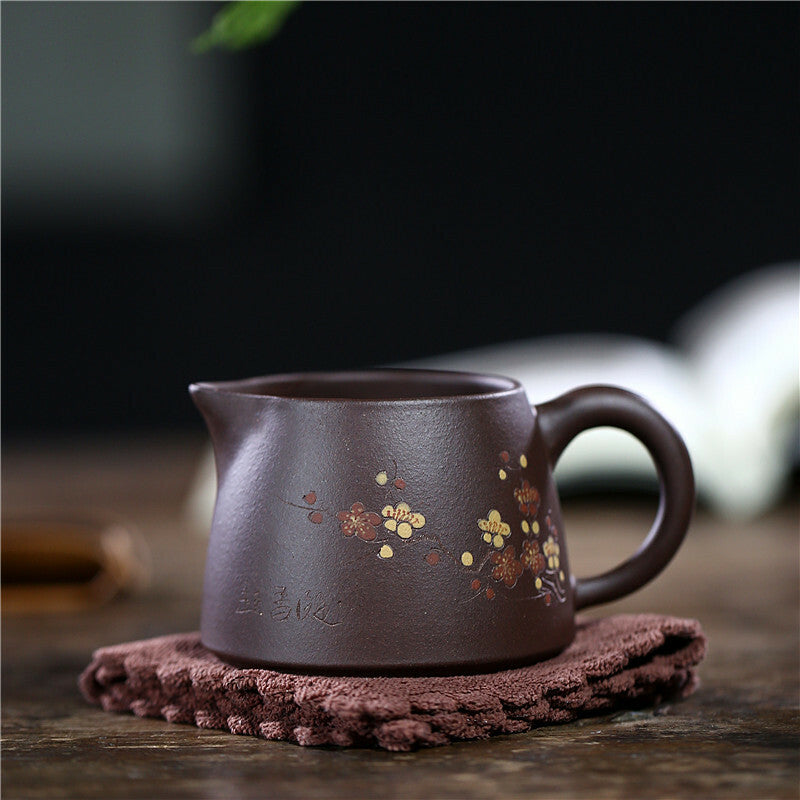 200ml Chinese Yixing Purple Clay Gongfu Teacup Handmade Plum Blossom Cup Tea Set