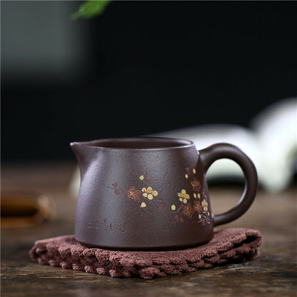 200ml Chinese Yixing Purple Clay Gongfu Teacup Handmade Plum Blossom Cup Tea Set