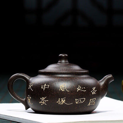 190ml Yixing Zisha Purple Clay Handmade Eagle Bird Words Tea Pot Teapot Tea Set