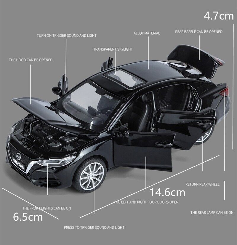 1:32 Nissan Sylphy Diecast Model Car Toy Vehicles Collection Sounds Kids Gifts