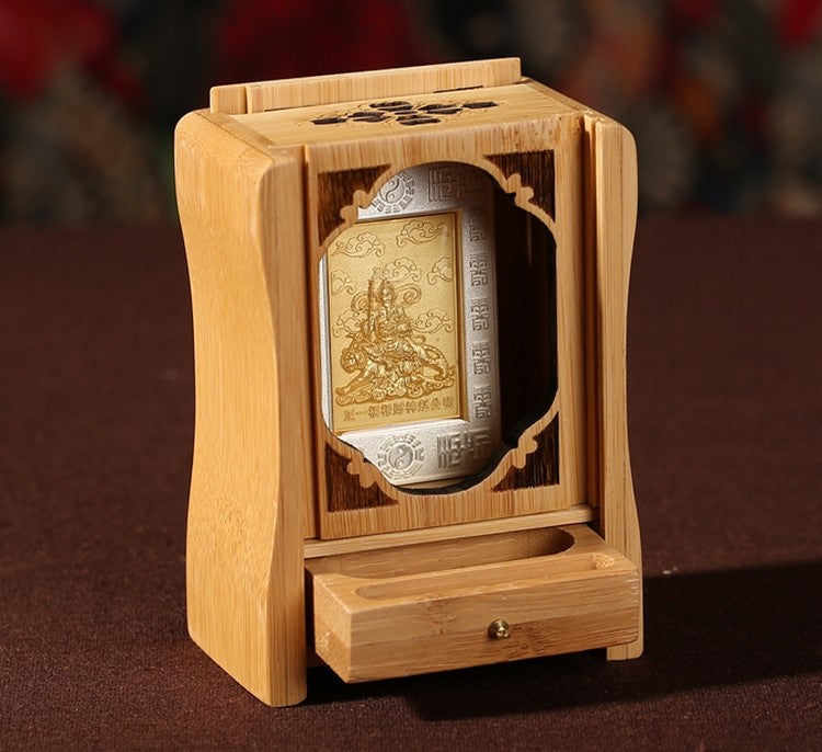 Crafts Mini Portable Buddhist Wood Bamboo Altar Butsudan Shrine God Zen House