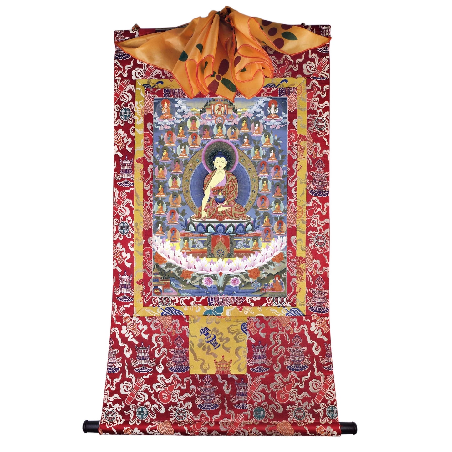 Giclee Printed Tibetan Thangka Art - 35 Confession Buddhas - 47.2"