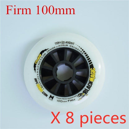 110/100/90mm Inline Speed Skates Wheel Indoor Track Outdoor Racing Black Magic