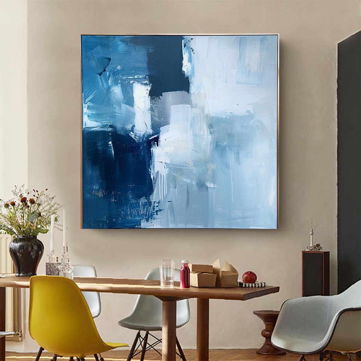 Abstract Wall Art Paintings On Canvas Art Original Painting Wall Decor Biue