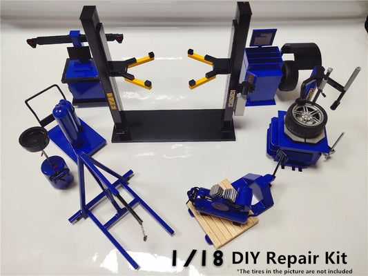 1:18 Scale Car Garage Tool Model Scenery Repair Tool Workstation Set DIY Diorama