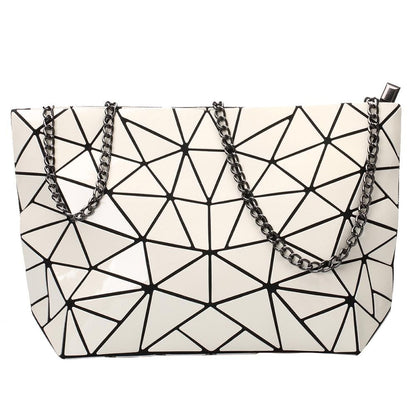 Chain Shoulder Bag Fashion Geometric Messenger Bag Crossbody Clutch 28*7.5*18CM