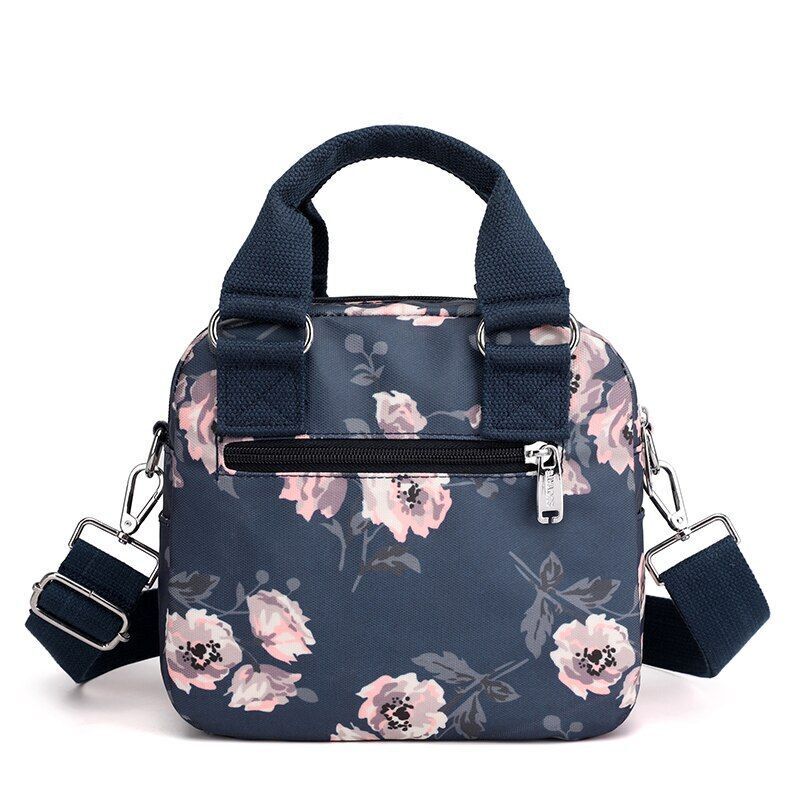Floral Pattern Women Small Shoulder Bag Waterproof Nylon Handbag Messenger Bags