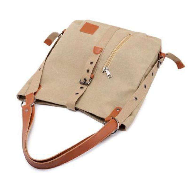 Canvas Shoulder Bag Multi Function Back Pack School Travel Bags Large Capacity