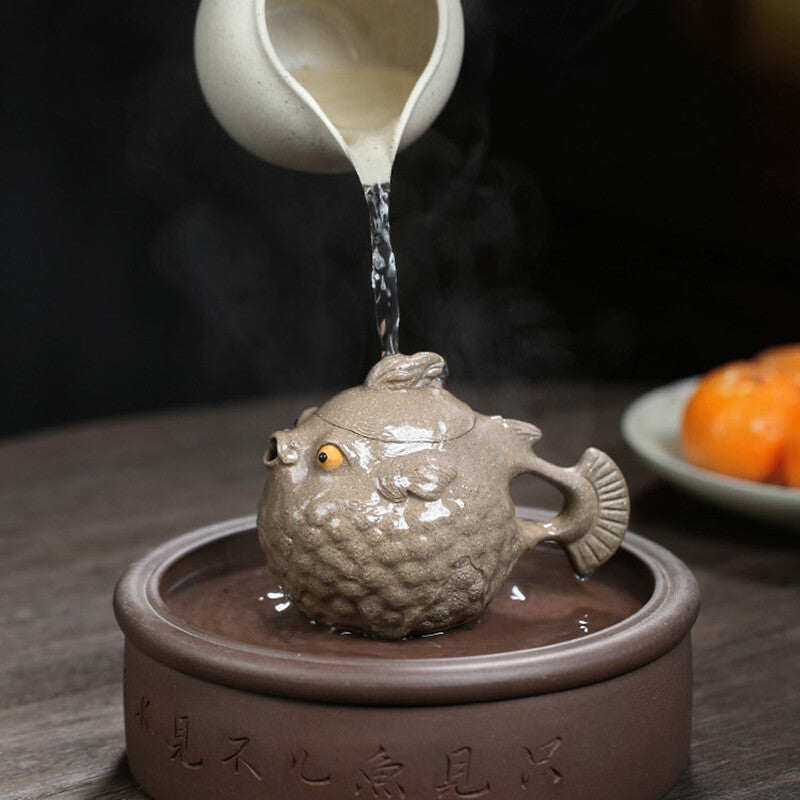 Traditional Handmade Tea Pot Artware True Yixing Zisha Old Qing Duan Clay Marked