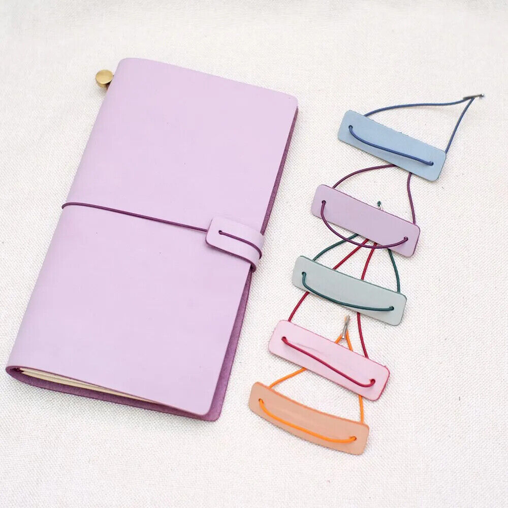 Notebooks Closer 2Pcs Genuine Leather Protective W/ Repair Rubber Band Accessory