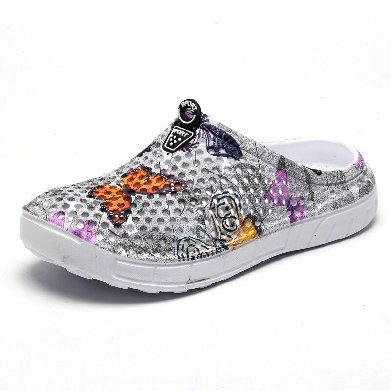 Summer Sandals Mesh Shoes Breathable Beach Slippers Water Hollow Wading Rubber