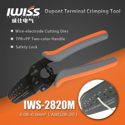 IWISS Micro Open Barrel Crimper Tools IWS-2820 for 28-20AWG + FSA-0626 Stripper