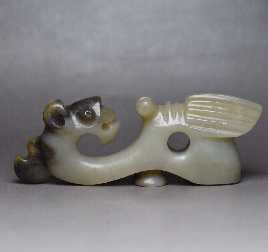Chinese Natural Hetian Jade Hand Carving Exquisite Unique Statue Figurines Rare