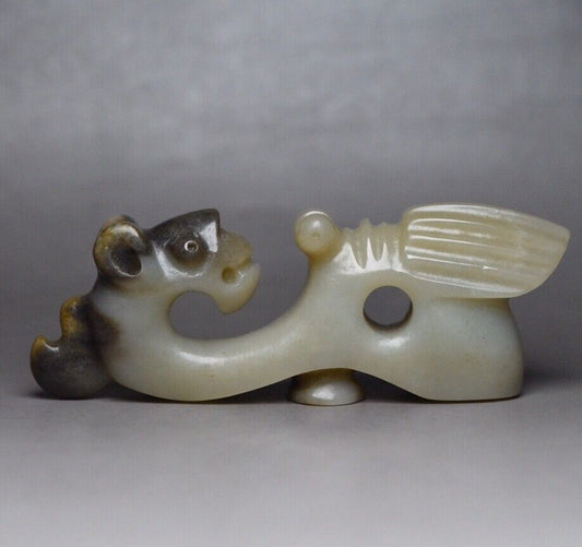 Chinese Natural Hetian Jade Hand Carving Exquisite Unique Statue Figurines Rare