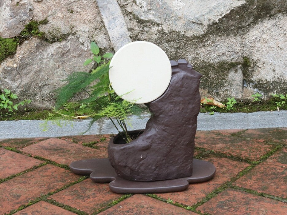 Bonsai Pot Ancient Chinese Mountain Style Purple Sand Ceramic Bonsai Planter