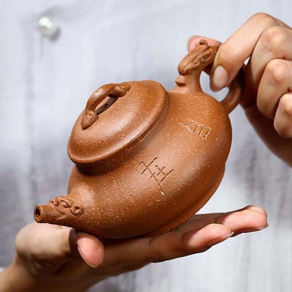 tea pot Chinese character carved freedom yixing zisha jiangpo clay pot marked