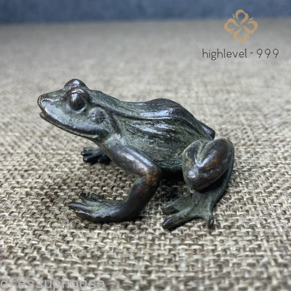 Collect Copper Solid Frog Desktop Tea Pet Ornament