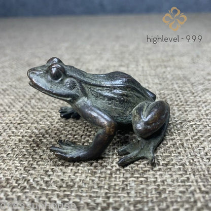 Collect Copper Solid Frog Desktop Tea Pet Ornament