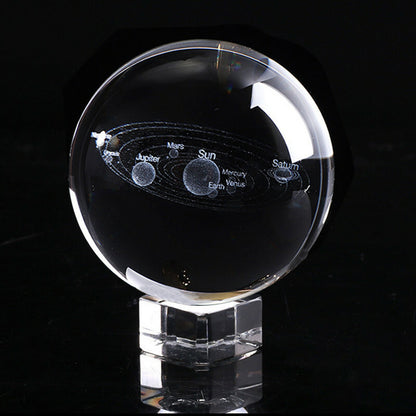 Laser Engraved Solar System Ball 3D Miniature Planets Model Sphere Glass Globe