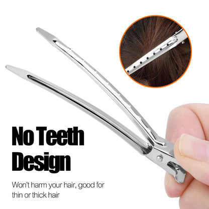 20 Pcs Silver Metal Duck Bill Hair Clips for Women - Hair Styling, Hair Coloring