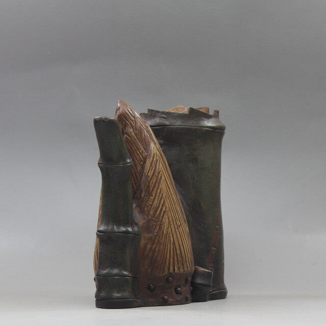Collect Yixing Zisha Pottery Oid Duan Green Clay Handmade Bamboo Shoots Teapot
