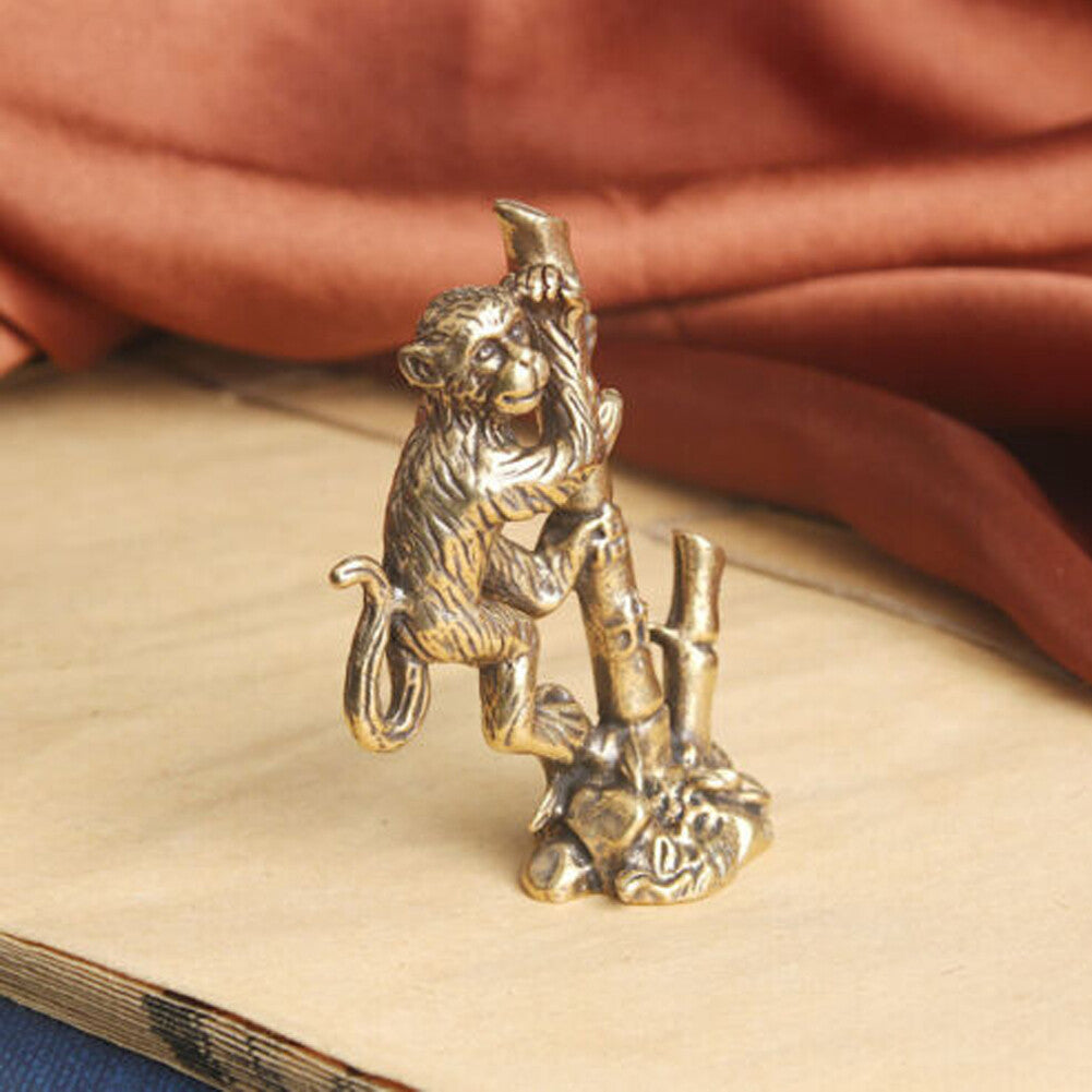 Tabletop Figurine Brass Monkey Animal Statue Small Sculpture Gifts