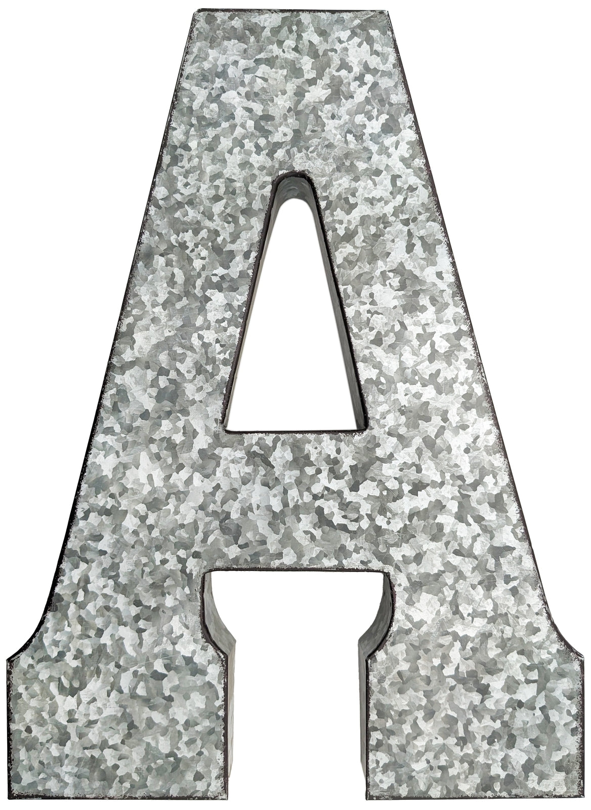 20" Tall Metal "BAR" Letters-Hanging Décor, Silver w\ Rusted Edges
