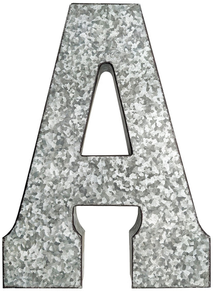 20" Tall Metal "BAR" Letters-Hanging Décor, Silver w\ Rusted Edges