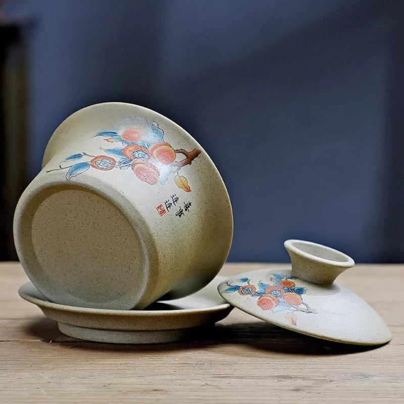 150ml Coarse Pottery Covered Bowl Tea Making Bowl Kung Fu Sancai Tea Maker