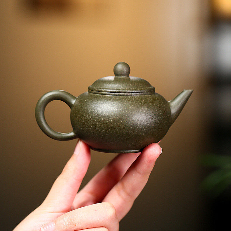 tea pot 3.4oz level pot marked handmade small kungfu tea pot zisha green clay