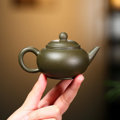 tea pot 3.4oz level pot marked handmade small kungfu tea pot zisha green clay