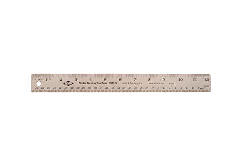 ALVIN 12" Stainless Steel Ruler w\ Non-skid Cork Backing-Measure curved Surfaces