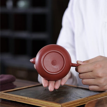 Yixing Zisha Dahongpao Clay Tea Pot Pottery Teapot Marked 7 Infuser Holes