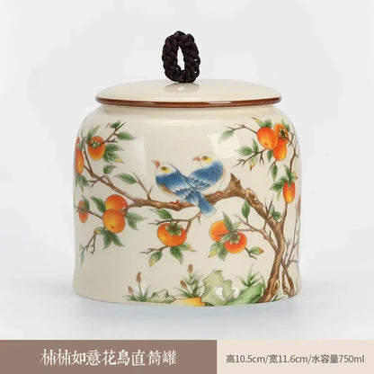 1pc Ceramic Tea Jar Candy Storage Tank Living Room Home Decorations Tea House