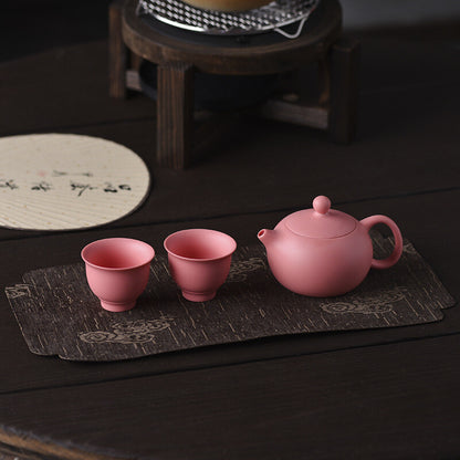 Handmade Tea Pot Real Yixing Zisha Pot Matching Tea Cup Xishi Pot Pink For Lady