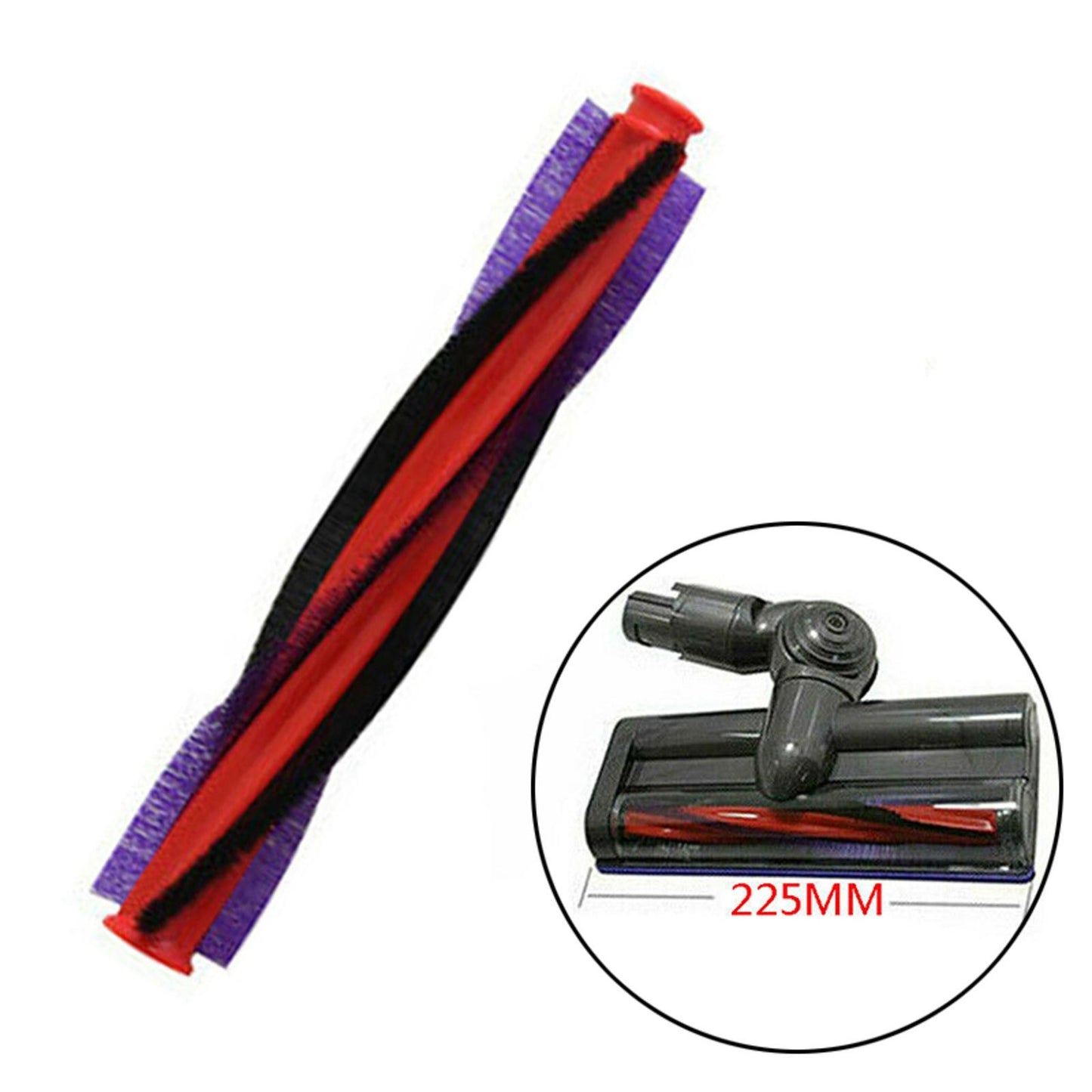 225mm Nylon Roller Brush Bar For Dyson V6 DC58/59 SV03 SV03 DC62 Part 963830-02
