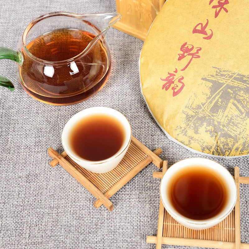 357g Yunnan Tea Shen Shan Ye Yun Ripe Tea Cake Qi Zi Cake Tea Ripe Pu Erh Tea