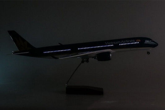 47CM Vietnam Airlines AIRBUS A350 Airplane Led Sound Light Resin Aircraft Model