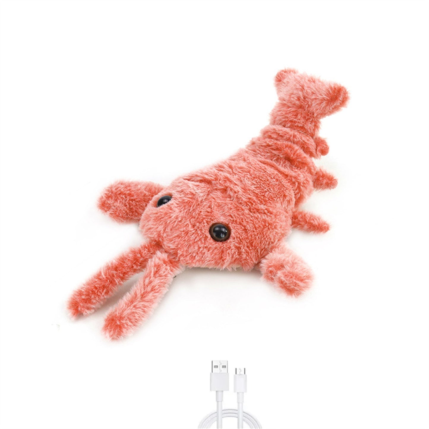 1 Pcs New Shrimp Moving Toy With USB Power Cable For Dog Cat Kid Washable Toy