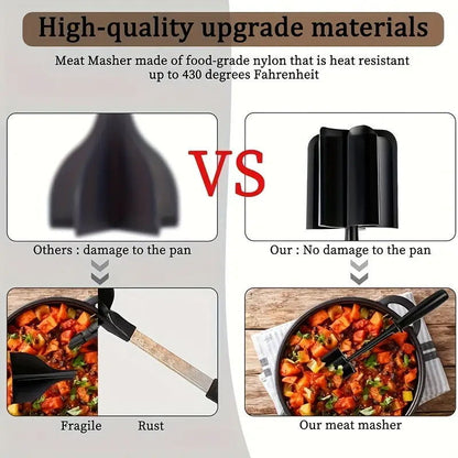 Meat Hamburger Chopper Heat Resistant Utensil Ground Beef Potato Masher Spatula